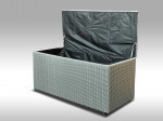 [Obrázek: Box na polstry VINCENZO  šedý, kulatý ratan #2