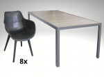 [Obrázek: Hliníkový zahradní set: stůl Bergamo 217cm a 8 designových křesel Jasper #1