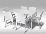 [Obrázek: Umělý ratan - jídelní sestava Orlando 150 + 6 židlí Armino bílá #1