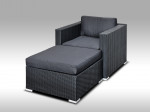 [Obrázek: Umělý ratan - luxusní sedací souprava ALLEGRA 1 černá 1-2 osoby #1