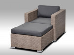 [Obrázek: Umělý ratan - luxusní sedací souprava ALLEGRA 1 šedobéžová 1-2 osoby #1