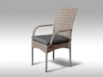 [Obrázek: Židle z umělého ratanu Pietro šedobéžová #1