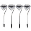 [Obrázek: 4 ks Zahradní solární lampa LED Crystal, 30cm, zapichovací, nerez, RGB]