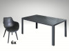 [Obrázek: Hliníkový nábytek: stůl Jerry 160cm tm.šedý a 6 designových křesel Jasper]