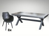 [Obrázek: Hliníkový zahradní nábytek rozkládací stůl Gerardo 205/265cm a 8 designových křesel Jasper]