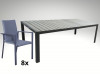 [Obrázek: Hliníkový zahradní nábytek: stůl Jerry 220cm tmavě šedý a 8 stohovatelných křesel Jony]