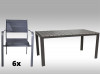 [Obrázek: Hliníkový zahradní nábytek: stůl Jersey 160cm šedý a 6 stohovatelných křesel Juventus]