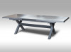 [Obrázek: Rozkládací hliníkový zahradní stůl Gerardo keramika 205/265cm x 103cm, šedý, pro 8-10 osob]