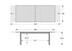 [Obrázek: Doppler LIVORNO - zahradní rozkládací stůl 180/240 x 100 x 75,5 cm