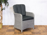 [Obrázek: Exkluzivní zahradní křeslo Manchester, kulatý šedý umělý ratan, hliník #1