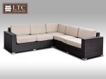 [Obrázek: Luxusní sedací souprava z umělého ratanu Conchetta XX 2,42x2,42m, světle hnědý polstr #3