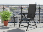 [Obrázek: Zahradní křeslo polohovací Palermo, šedé, skládací, hliník a textilen #1