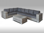 [Obrázek: Zahradní set – exkluzivní sedací souprava Bianca 7 pro 7 osob, půlkulatý šedý umělý ratan]
