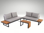 [Obrázek: Zahradní set – hliníková variabilní sestava Olympia 3 pro 2-4 osoby s akácií 245x245cm]
