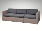 [Obrázek: Zahradní set - sofa ALLEGRA pro 3 osoby, šedobéžový umělý ratan 239cm]
