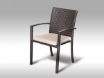 [Obrázek: Židle z umělého ratanu Armino hnědá, světle hnědý polstr #1