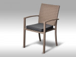 [Obrázek: Židle z umělého ratanu Armino šedobéžová #1